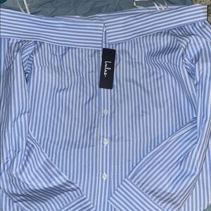 Lulu's Sky Blue and White Striped Shirt